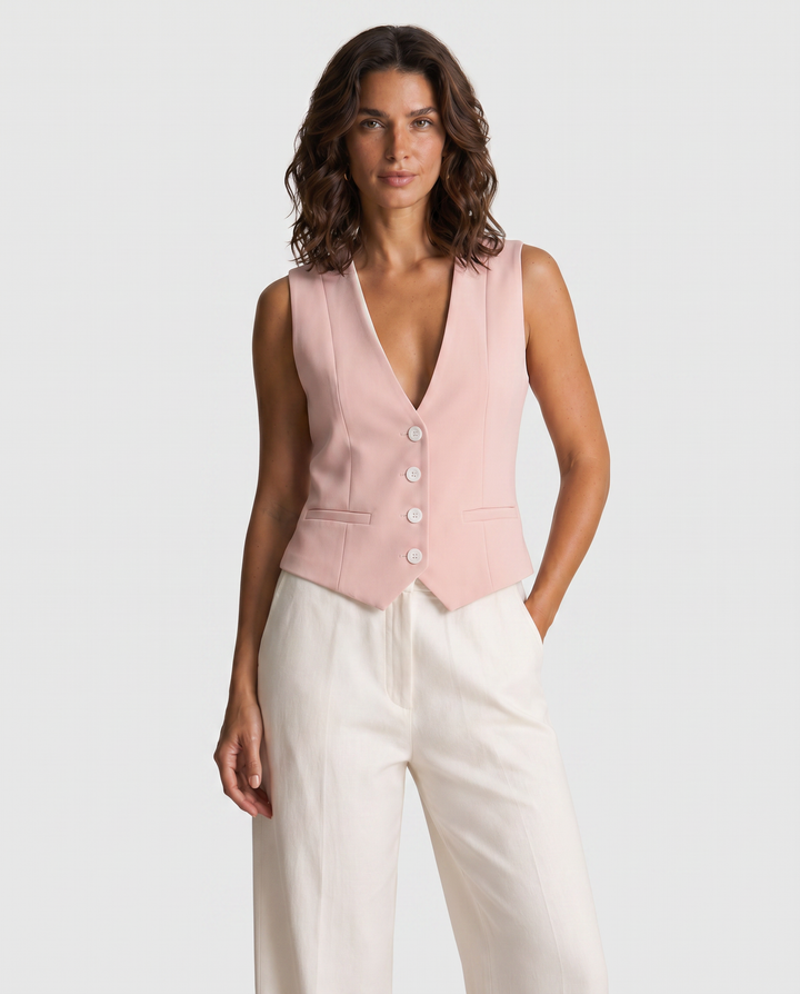 ALLEGRA™|TOP GILET SARTORIALE ELEGANTE CON BOTTONI