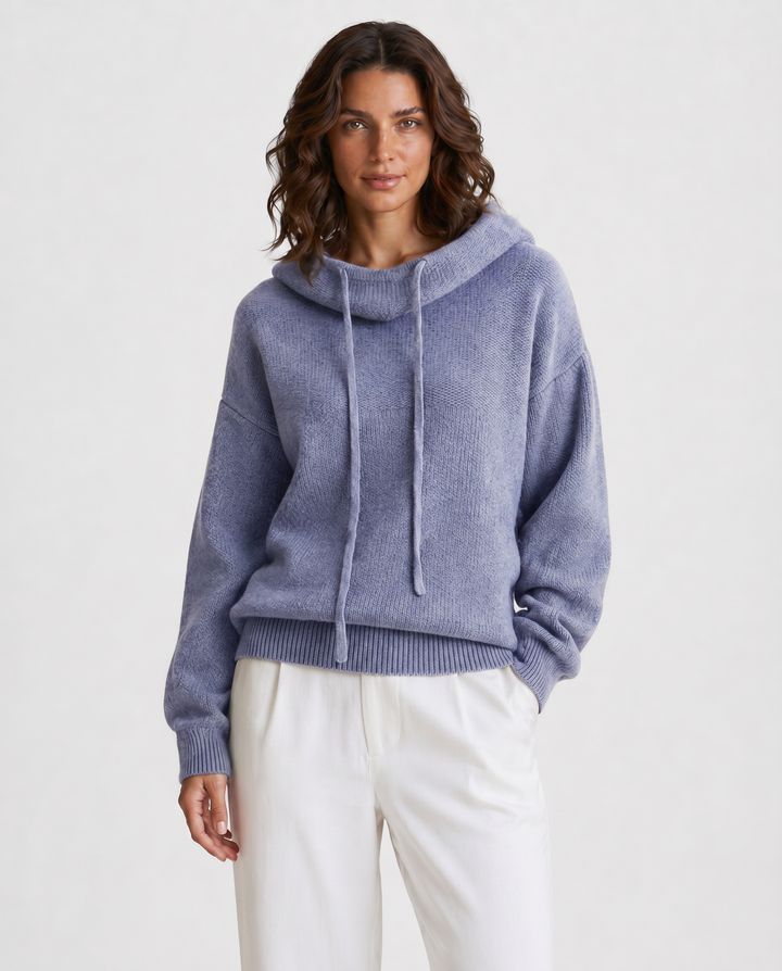 FRANCESCA™|FELPA CON CAPPUCCIO OVERSIZE IN MAGLIA MORBIDA