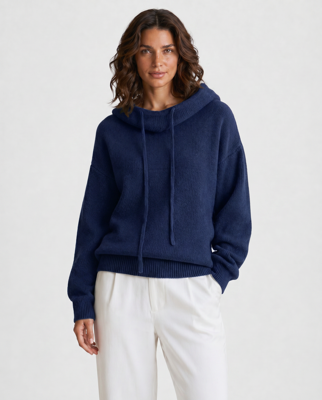 FRANCESCA™|FELPA CON CAPPUCCIO OVERSIZE IN MAGLIA MORBIDA