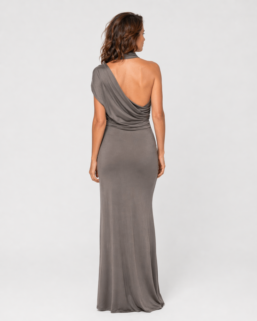 OTTAVIA™|VESTITO LUNGO MONOSPALLA DRAPPEGGIATO