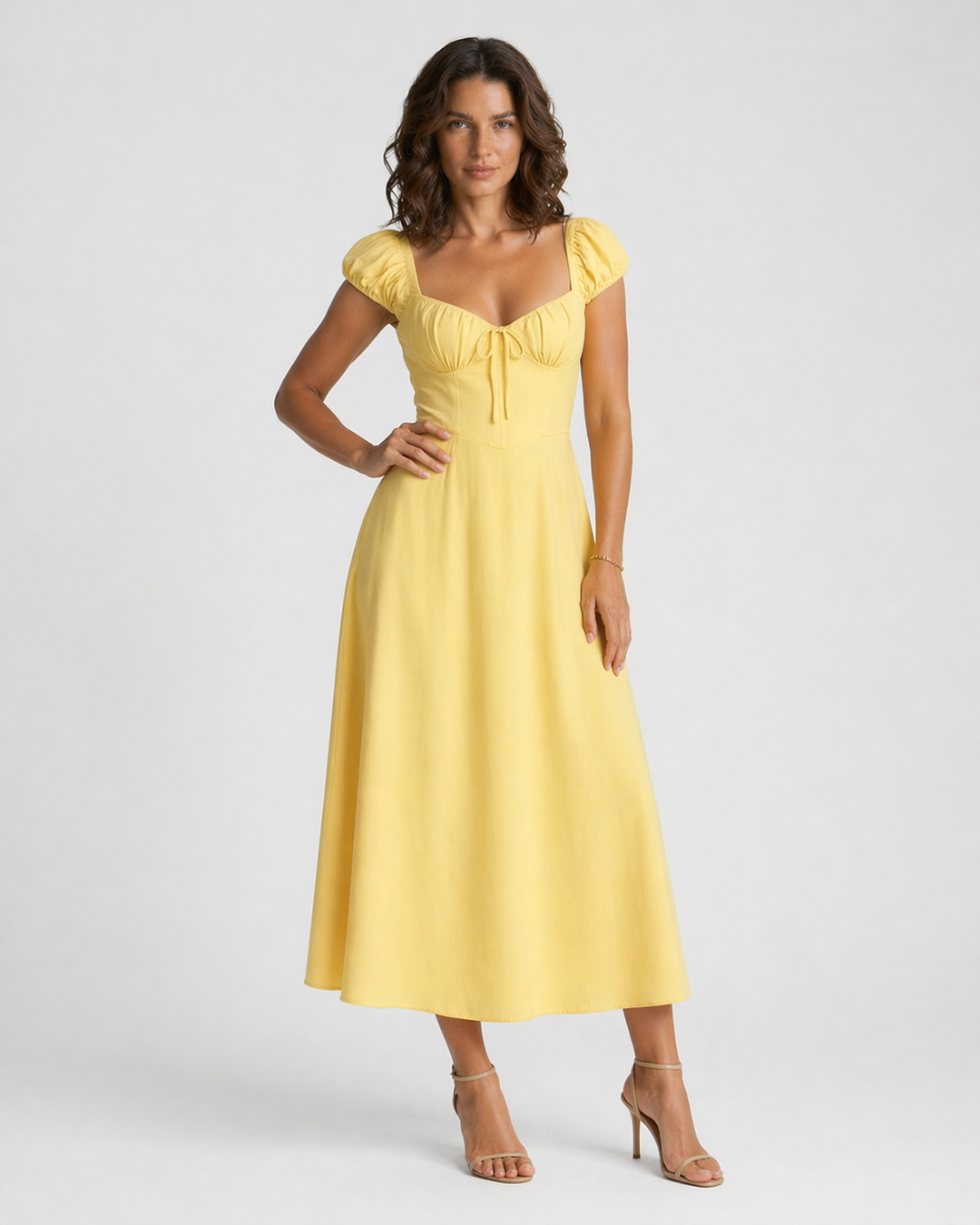 ELISABETTA™|VESTITO MIDI ROMANTICO CON MANICHE A SBALZO
