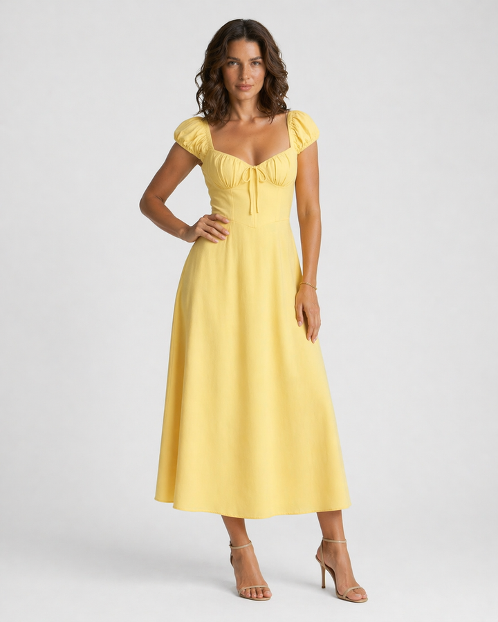 ELISABETTA™|VESTITO MIDI ROMANTICO CON MANICHE A SBALZO