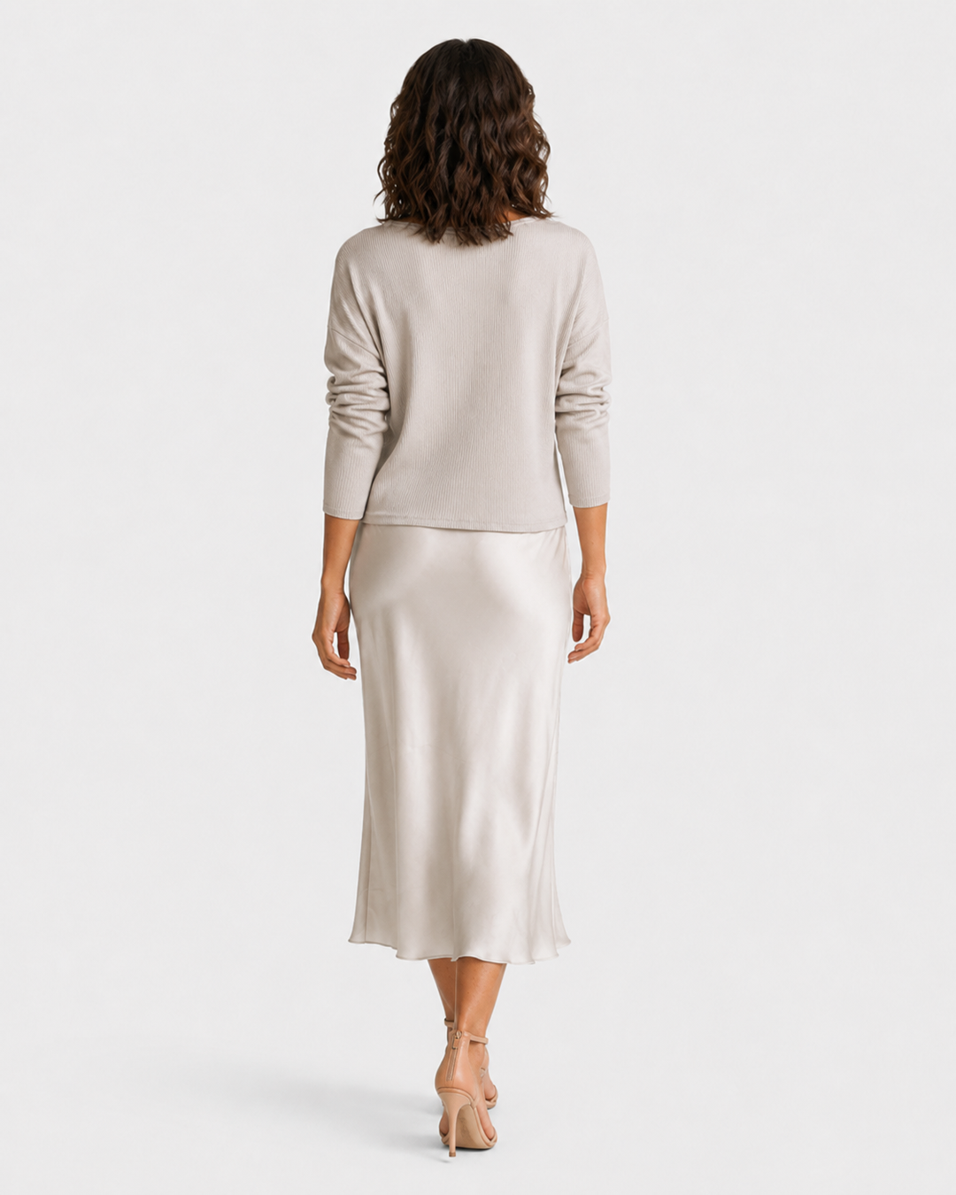 ELENA™|ABITO MIDI SATINATO ELEGANTE