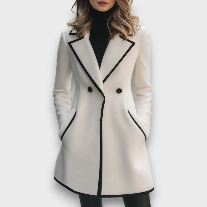 MORENZA™|CAPPOTTO BIANCO CON BORDI NERI