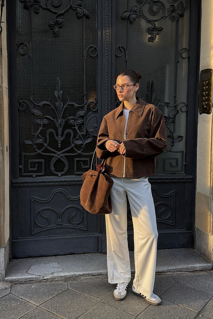 VALIRA™|GIACCA ZIP IN FINTA SUEDE