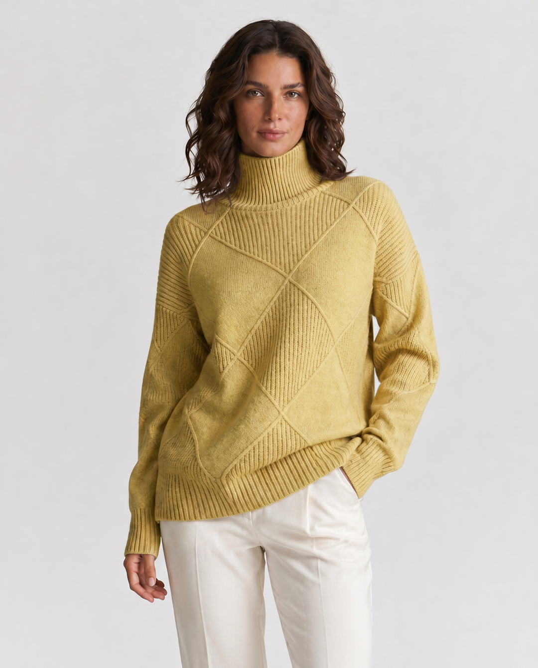 ALICE™|MAGLIA COLLO ALTO CON TRAMA GEOMETRICA