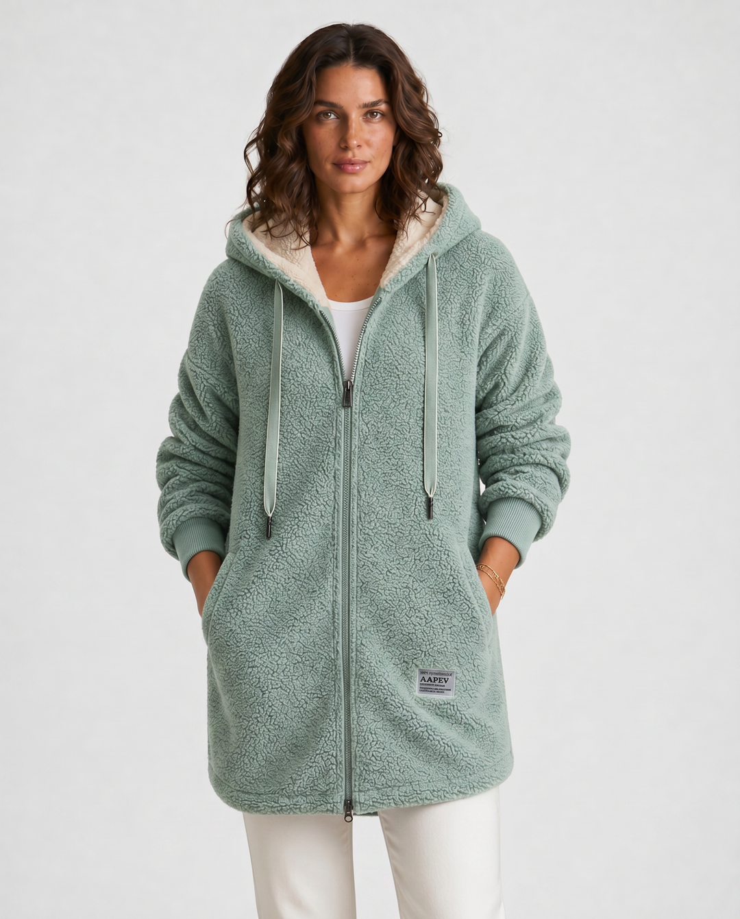 ELENA™|GIACCA TEDDY CON CAPPUCCIO FODERATO