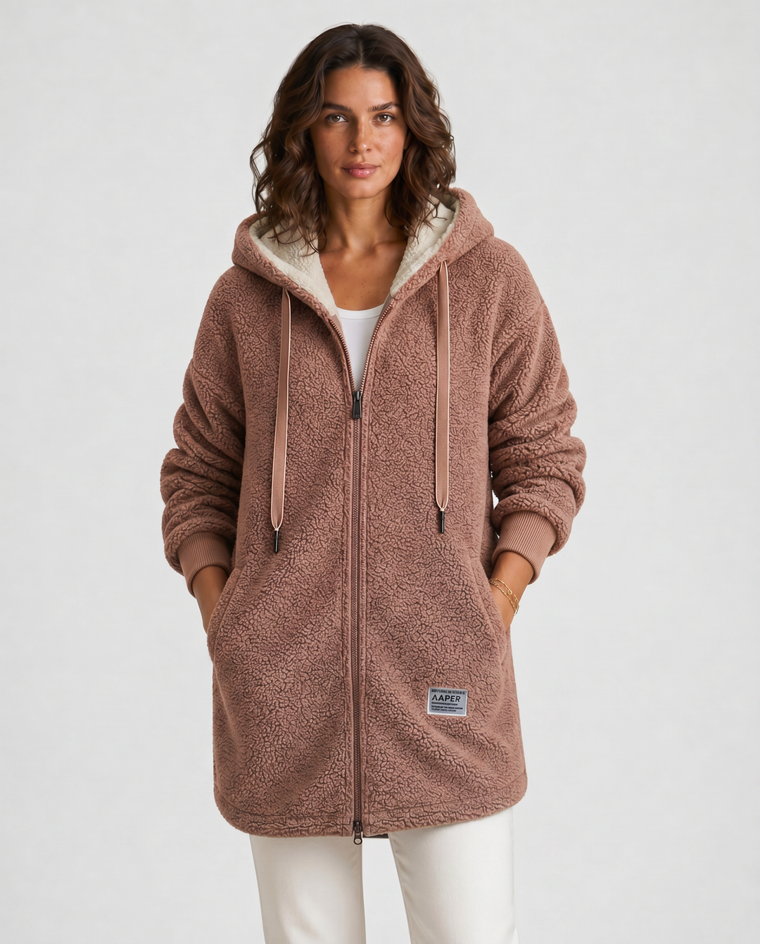 ELENA™|GIACCA TEDDY CON CAPPUCCIO FODERATO