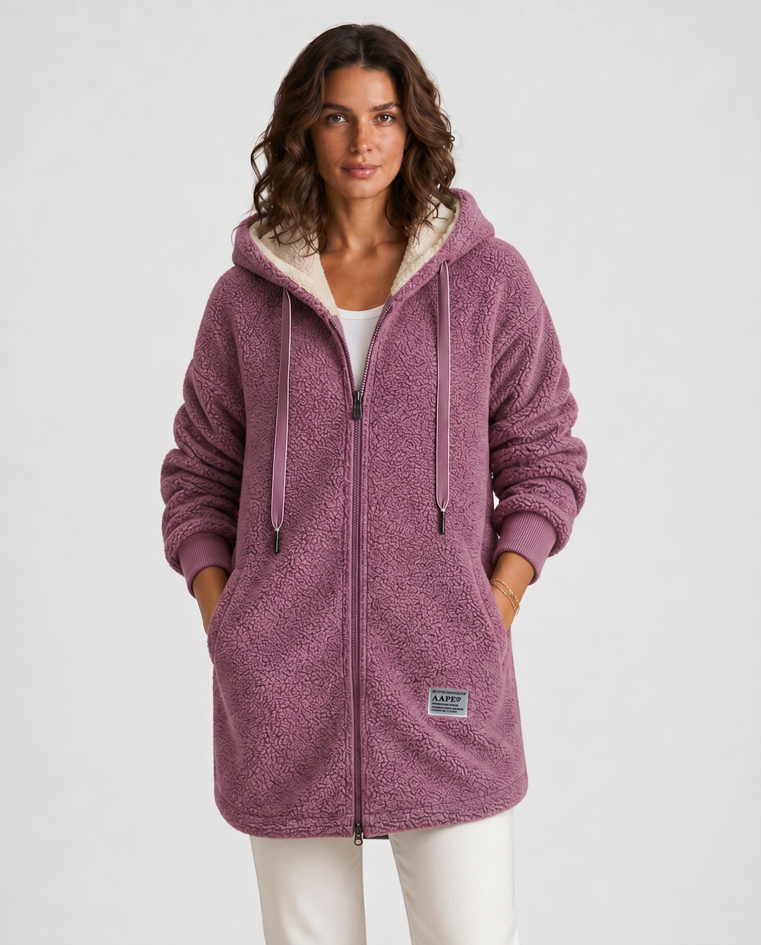 ELENA™|GIACCA TEDDY CON CAPPUCCIO FODERATO