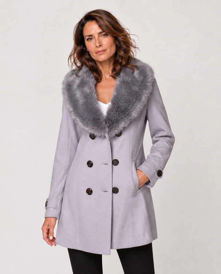 VITTORIA™|CAPPOTTO ELEGANTE CON COLLO IN ECO-PELLE