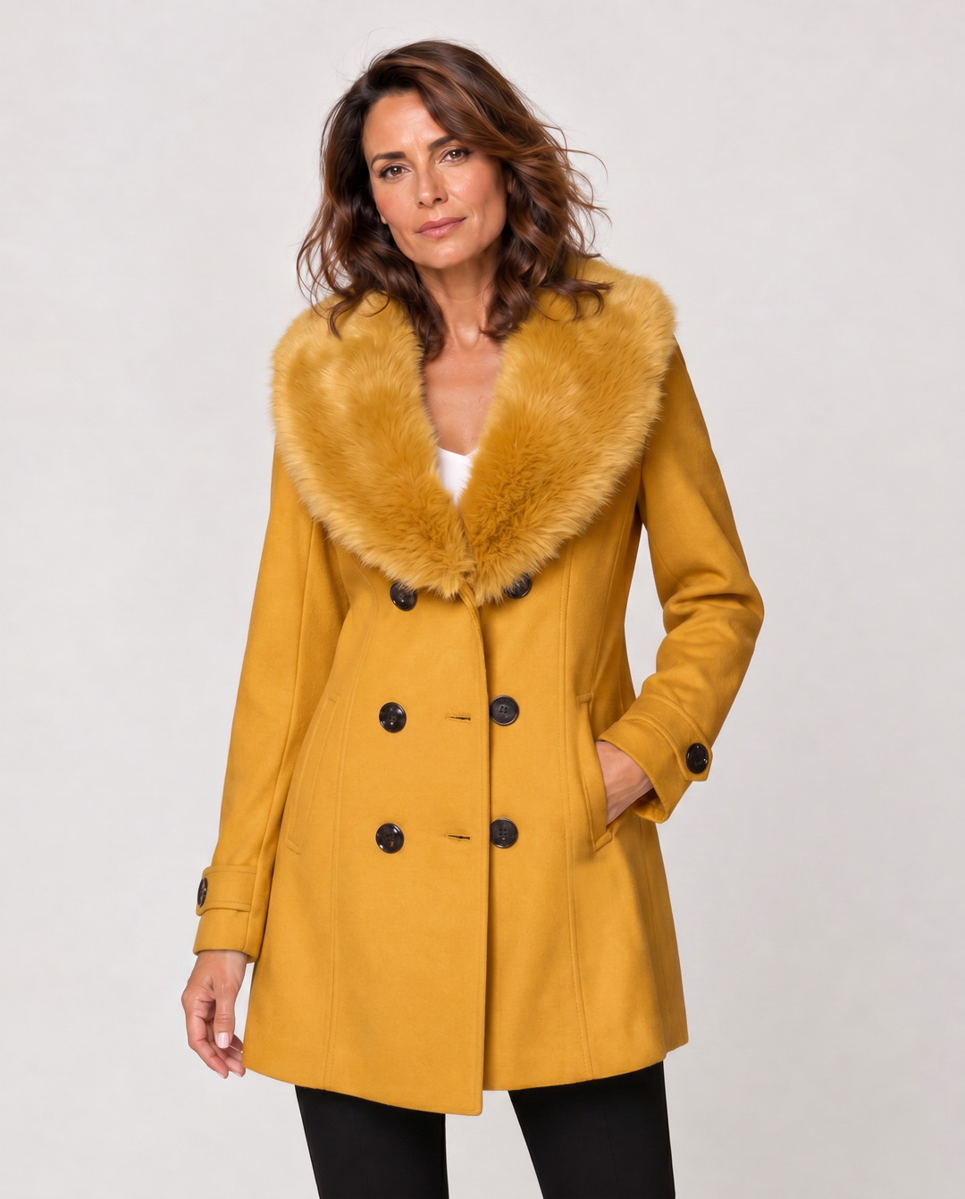 VITTORIA™|CAPPOTTO ELEGANTE CON COLLO IN ECO-PELLE