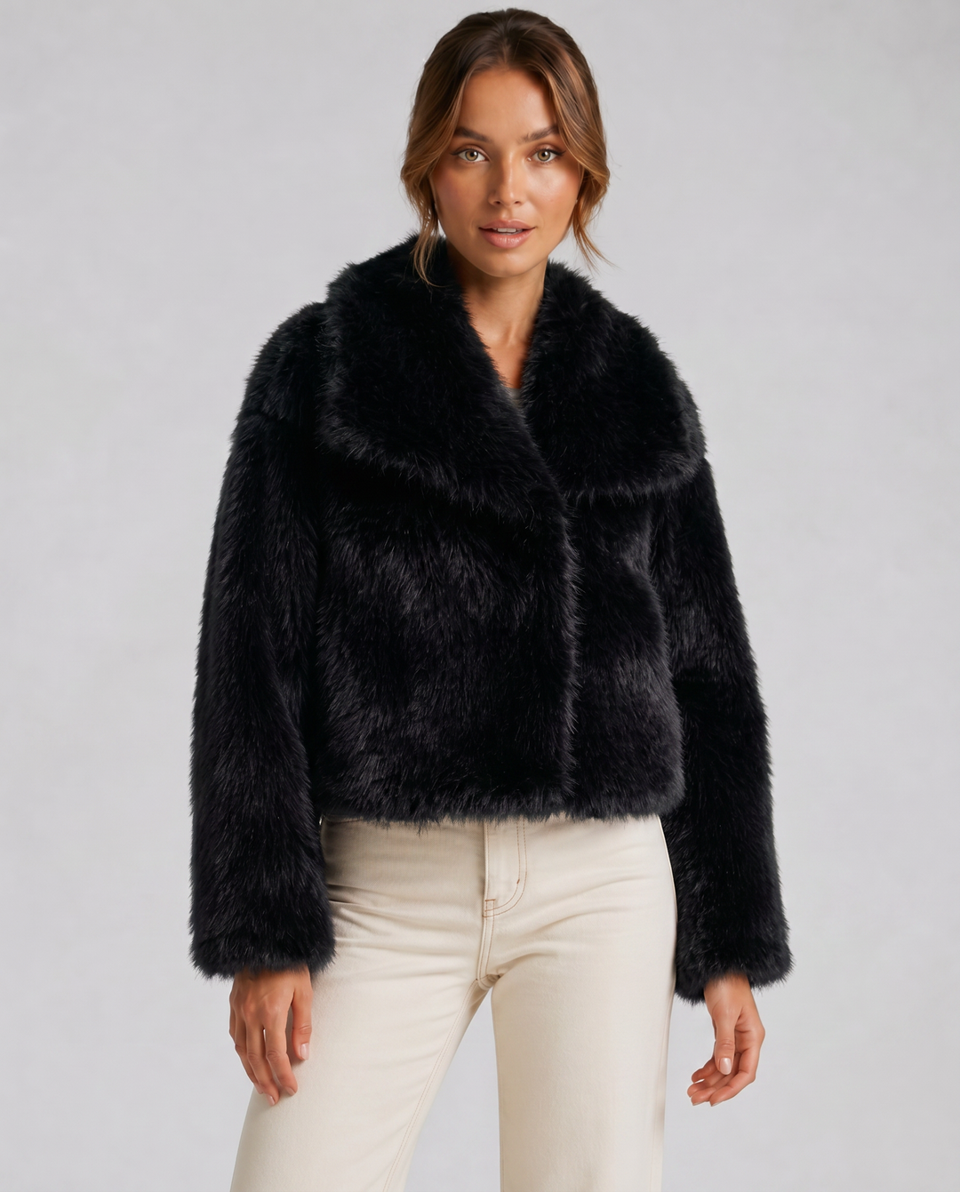 ELENA™|GIACCA CORTA IN PELLICCIA SINTETICA