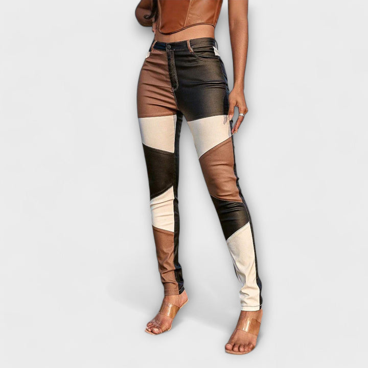 CALLIOPE™|PANTALONI CON MOTIVO A BLOCCHI DI COLORE