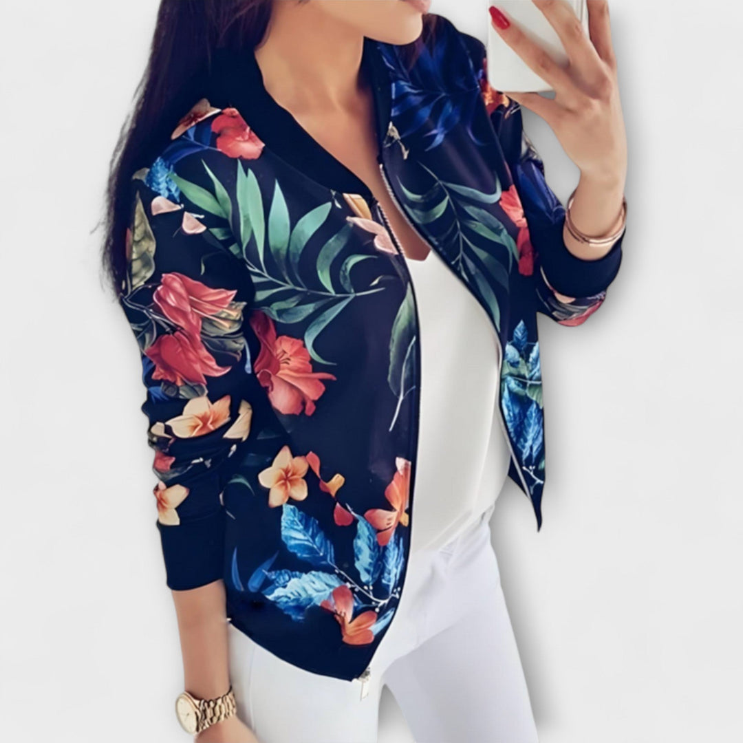 KAELIN™|GIACCA BOMBER ELEGANTE CON FIORI