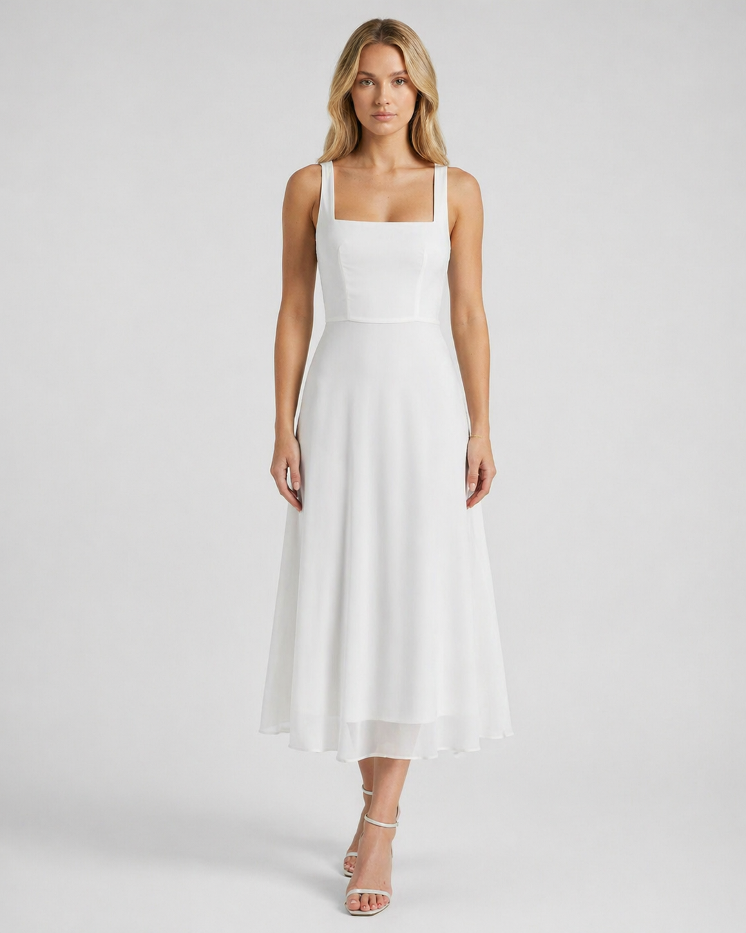 CHIARA™|VESTITO MIDI ELEGANTE CON SCOLLO QUADRATO