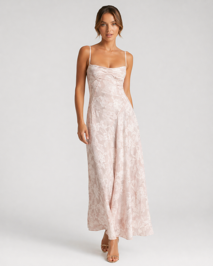SERAFINA™|VESTITO LUNGO FLOREALE LEGGERO