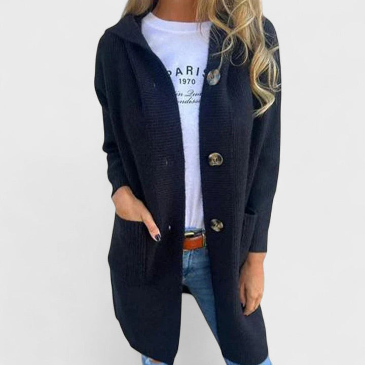 ADRIANA™|GIACCA LUNGA CON CAPPUCCIO E BOTTONI