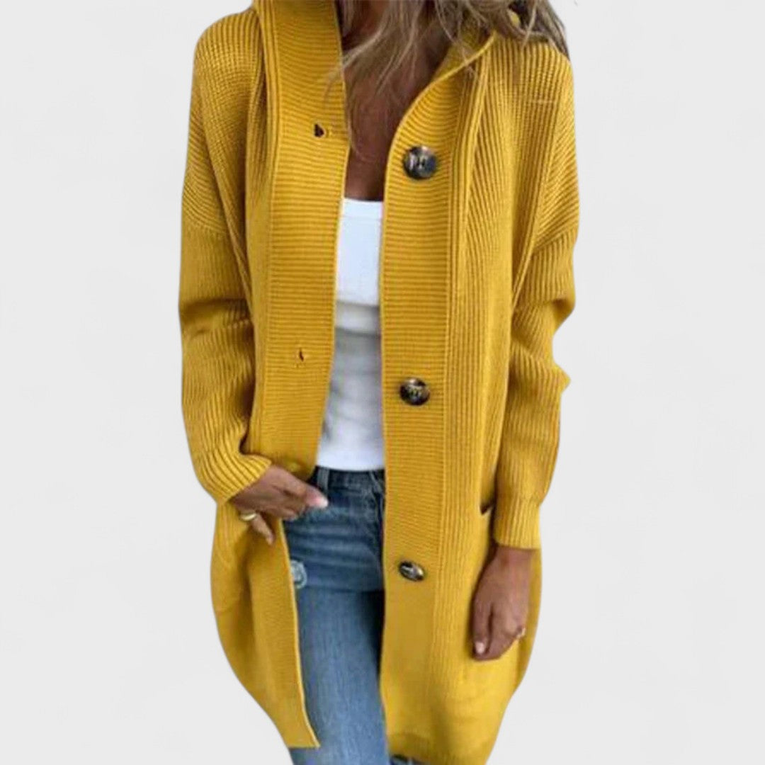 ADRIANA™|GIACCA LUNGA CON CAPPUCCIO E BOTTONI