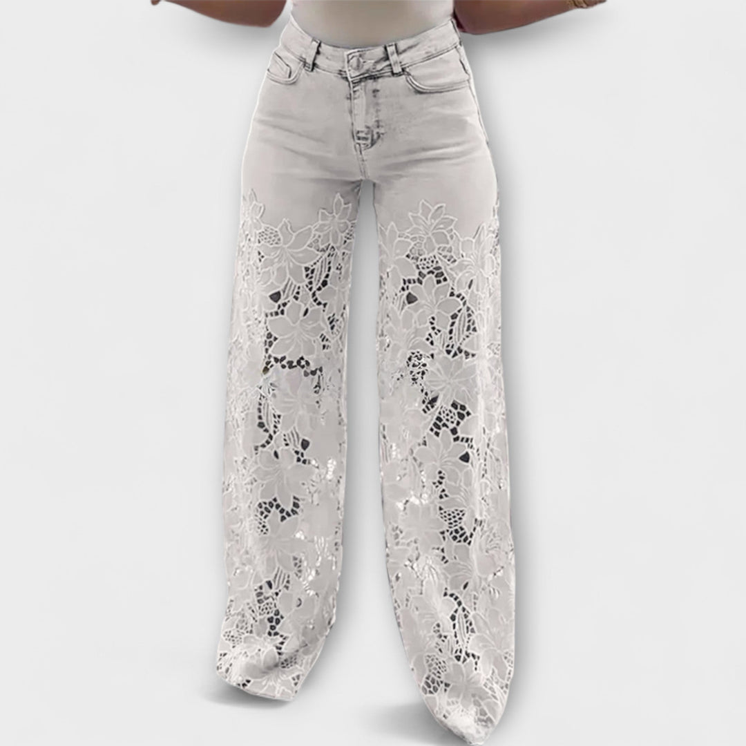 JEANS TRENDY IN PIZZO PATCHWORK