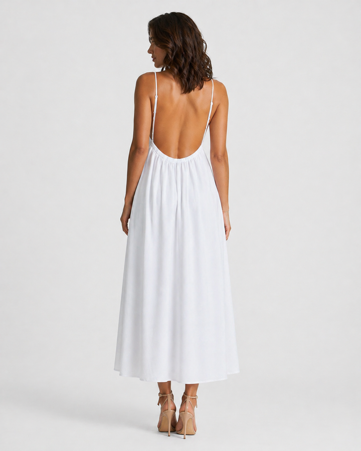 LUDOVICA™|VESTITO MIDI FLUIDO CON SPALLINE SOTTILI